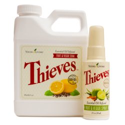 Thieves Essential Oil Fruit and Veggie Wash Bundle (Soak & Spray)