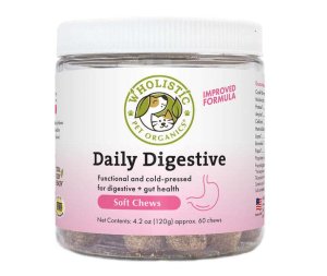 Wholistic Organic Pet Daily Digestive Soft Chews for Cats and Dogs 120 Chews